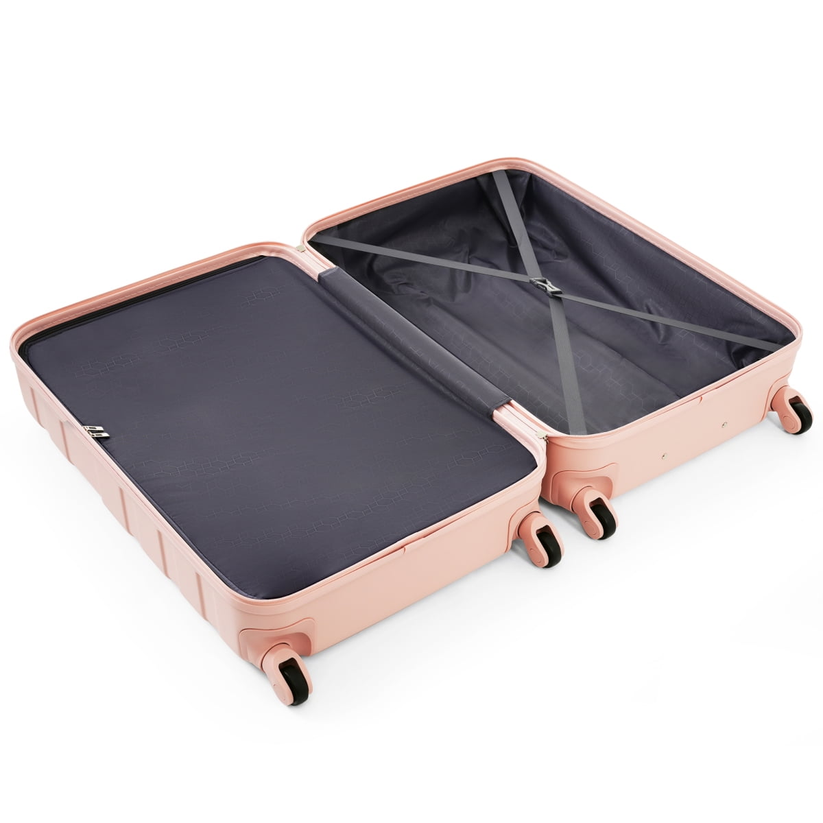 3 Piece ABS Hardshell Luggage Set Lightweight Spinner Wheels TSA Lock Pink