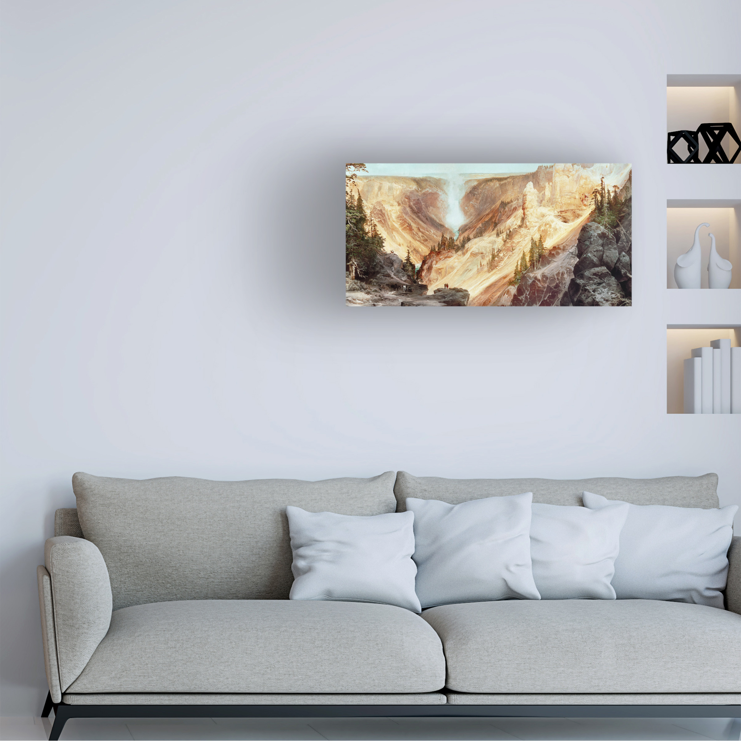 Trademark Art "The Grand Canyon of Yellowstone, 1872" Canvas Art by Thomas Moran