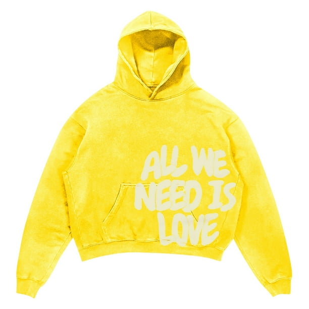 WILLBEST Sudaderas para Hombre, Sudadera Colorida para Hombre, Sudadera con Capucha Holgada Informal con Estampado De Letras Hop, Sudadera Gótica De Gran Tamaño XXGrande