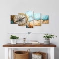 thumbnail image 2 of Elephant Stock Metal Compass Wall Art - Horizontal Multi Panel Canvas - Living Room Wall Decor - Nautical Multi Panel - Blue And Gold Decor - 29" x 12", 2 of 4