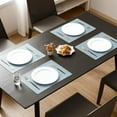 thumbnail image 2 of Vinyl Placemats Set of 8-12 X 17 Inch - Faux Leather 100% Waterproof Oil-Proof Wipeable PU Place Mats, Heat Resistant Reversible Table Mats for Kitchen, Dining, Outdoor (Sky Blue), 2 of 13