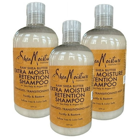 3 Pack - Shea Moisture Raw Shea Butter Extra Moisture Retention Shampoo 379ml /each
