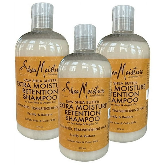 3 Pack - Shea Moisture Raw Shea Butter Extra Moisture Retention Shampoo 379ml /each