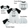 thumbnail image 2 of Pack of 2, Auntie's Drinking Buddy & If Mom Says No My Aunt Will Say Yes Funny Dresses For Baby, Newborn Babies Skirts, Infant Princess Dress, Toddler Frocks (Black Raglan Dresses, 0-6 Months), 2 of 5