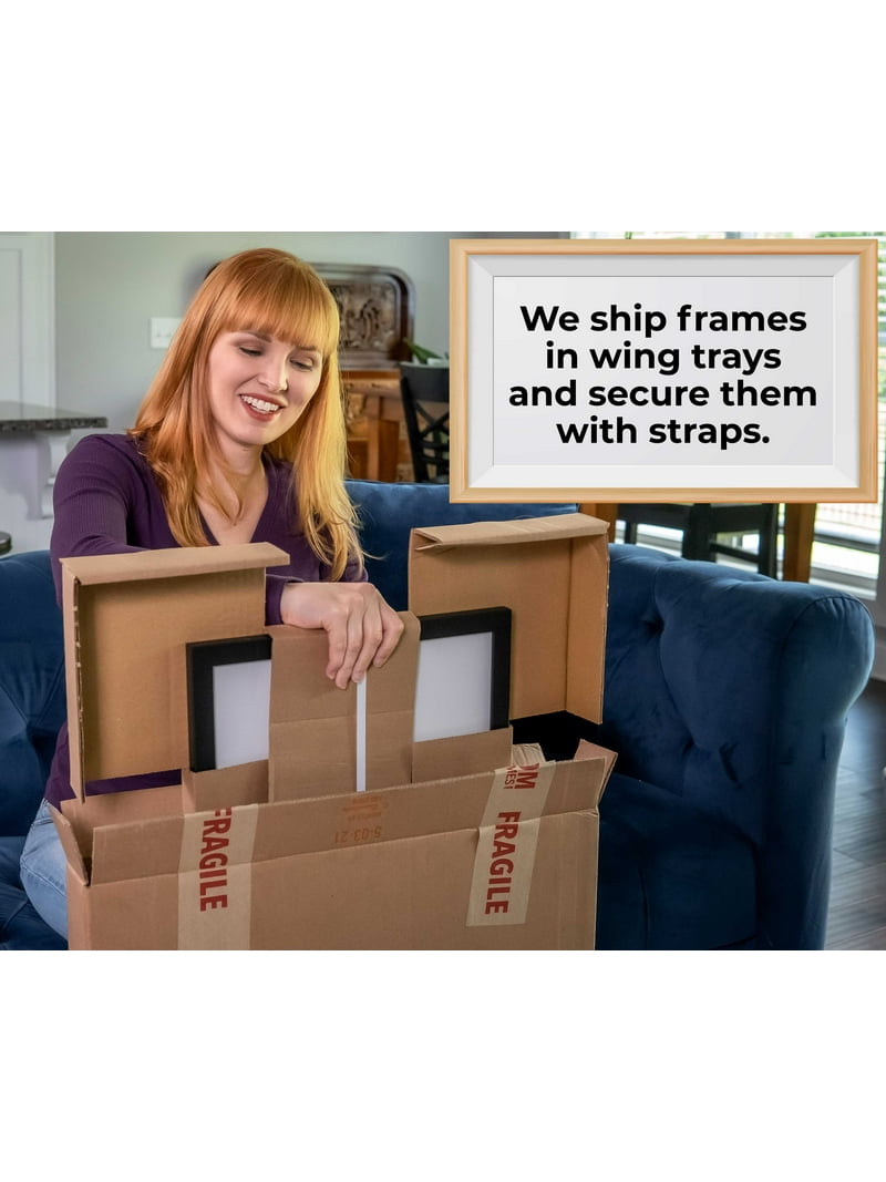 24x42 Frame Black Solid Wood Picture Frame | 0.75 Inch Moulding