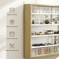 thumbnail image 5 of HOMCOM 5-Tier Display Cabinet, Wall-Mounted Glass Door Cabinet with 4 Adjustable Shelves, Oak and White, 5 of 9
