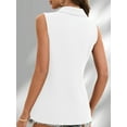 thumbnail image 4 of Cap Sleeve Tops for Women 2025 Summer Sleeveless Polo Shirts Collared V Neck Blouses Dressy Casual Work Tank Top, 4 of 9