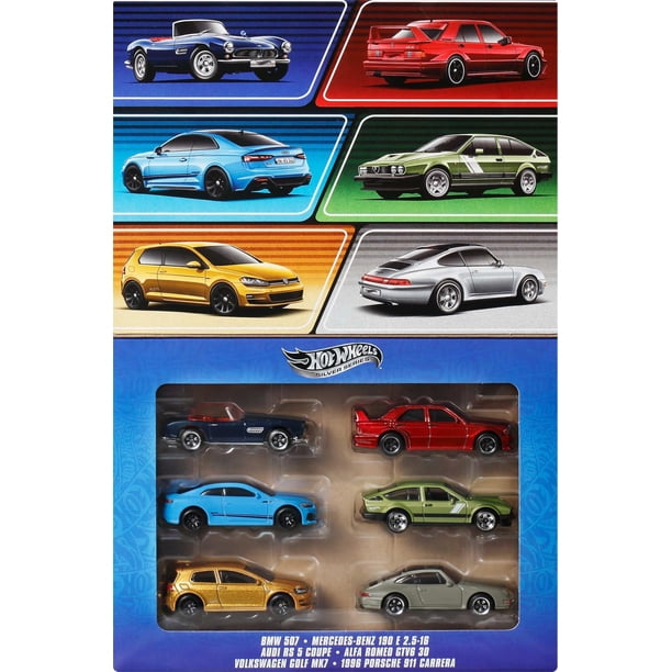 Juego de 6 unidades Toy Cars Hot Wheels moldeadas a escala 1:64 europeas