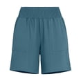 thumbnail image 5 of KHONTS Linen Shorts for Women Casual Summer High Waist Wide Leg Beach Vacation Shorts with Pockets Green XL, 5 of 6