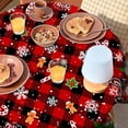 thumbnail image 5 of Christmas Santa Claus Round Table Cloths 60 inch Winter Snowman Circular Tablecloth Xmas Tree Snowflake Circle Table Cloth for Kitchen Dining Farmhouse Tables Decor Buffalo Plaid, 5 of 8