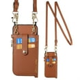 thumbnail image 2 of SaniMore for iPhone 13 Pro Max Case, PU Leather Removeable Zipper Purse with Card Slots Crossbody Lanyard Shockproof Bumper Anti-drop Love Heart Stylish for Girls Women Wallet Cover, Brown, 2 of 9
