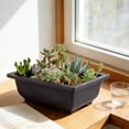 thumbnail image 4 of Yooshoverk Plastic Flower Pot Home Gardening Balcony Fleshy Plantspot Brown 6.5X4.72X2.36In, 4 of 6