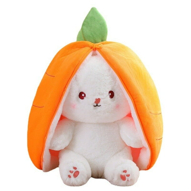 Juguete de peluche de conejo de zanahoria Harvey de 18cm para niños, bolsa de peluche creativa, transformación de fruta de peluche de mantequilla de abrazo de bebéconejo zanahoria18 cm zhangyuxiang unisex