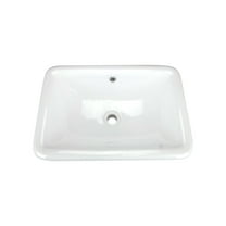 Tuba Rectangular Drop-In Bathroom Sink 21-1/2" X 14-3/4" X 7" White Porcelain