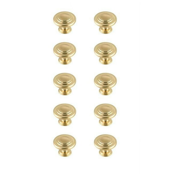 Elegant Decor KB2006-GD-10PK 1.3 in. Dia. Minu Multipack Mushroom Knob, Brushed Gold - Pack of 10