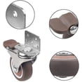 thumbnail image 2 of 4 ruedas para muebles pequeños Rueda giratoria de 32 mm con placa Ke y montaje en L para mesa de centro de gabinete, 2 of 5