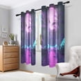thumbnail image 2 of Yayeee Window Curtains Light Filtering 63"x42" Grommet Panel Pair Home Living Room Decor, Pink Neon Road, 2 of 7