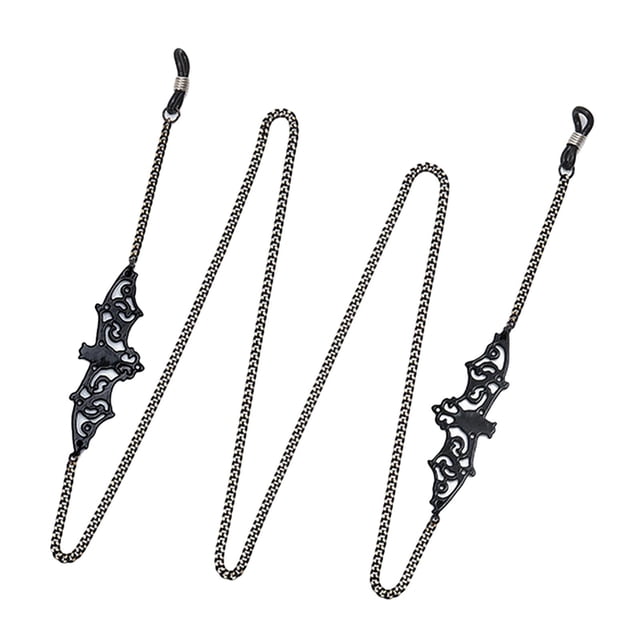 Cadena metálica de gafas de lectura de murciélago negro Yuyangstore Cadenas para anteojos