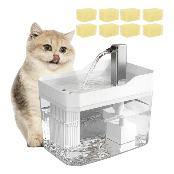 Fuente/bebedero Para Gato Y Perro 1.5l/50oz+8 Filtro Esponja Xtellar amarillo