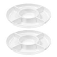 thumbnail image 1 of 2pcs Appetizer Serving Trays Divided Snack Trays 5-Section Fruit Plates Home Restaurant Serving Platter, 1 of 7