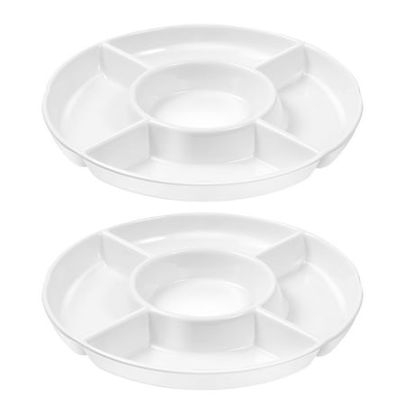 

2 Pcs Veggie Platter Fruit Plate Divider Candy Snack Dish Chips Dip Decorative Tray Appetizer Serving