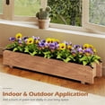 thumbnail image 4 of Pine Wood Raised Garden Bed with Drainage Holes & Protective Liner, 36"×7"×6.5" 132LBS Capacity Indoor Outdoor Planter Box for Herbs Vegetables Flowers, Orange, 4 of 9