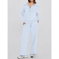 thumbnail image 2 of MOSHU 2 Piece Womens Outfits Sets Half Zipper Oversized Sweatshirts and Drawstring Sweatpants with Pockets Fall Trendy Tracksuits, 2 of 9