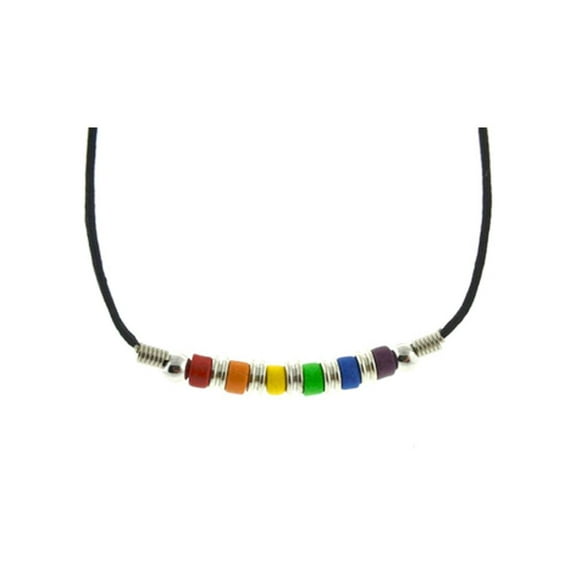 Pride Shack - Rainbow Plain Bottom Beaded Necklace Gay Lesbian LGBT Pride Jewelry.