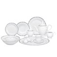 thumbnail image 2 of Lorren Home Trend s Silver/ Black Accent 57-piece Porcelain Dinnerware Set, 2 of 5