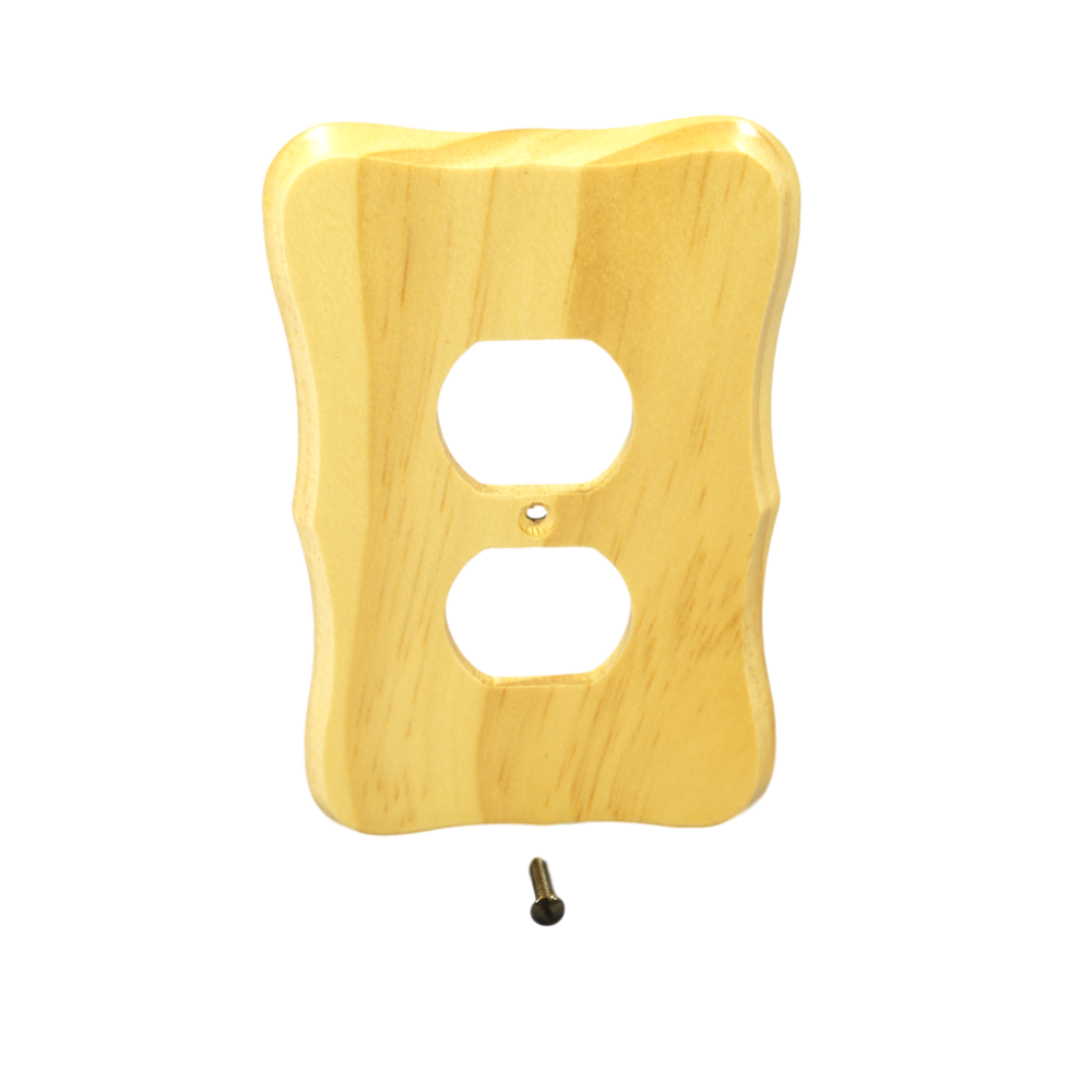 Leviton Solid Pine Wood 1Gang Receptacle Wallplate Duplex Outlet Cover