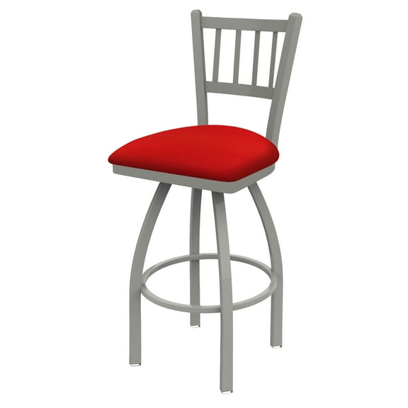 810 Contessa 36" Swivel Bar Stool with Anodized Nickel Finish and Canter Red Seat