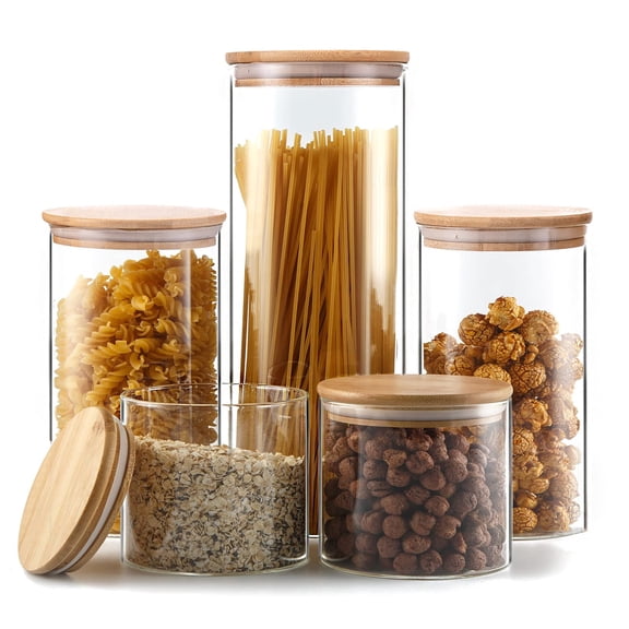 Clear Glass Food Storage Containers [Set of 5]