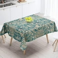 thumbnail image 1 of Vintage Floral Tablecloth Teal Original Design Table Cloth for Rectangle Tables Wipeable Polyester Fabric Table Cover Kitchen Dinning Decorations Washable, 60""x120"", 1 of 6