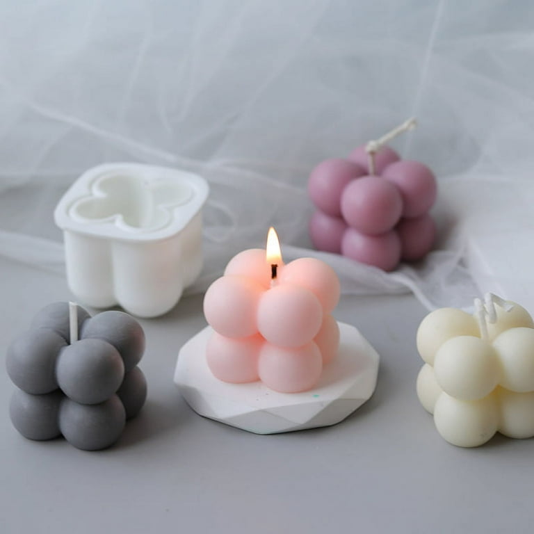 Bubble Candle Molds Silicone Shapes - 3D Candle Molds Soy Palm Paraffin Wax  for Candle Making Molds Silicone - Reusable Candle Wax Molds Handmade