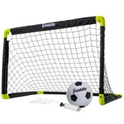Franklin Sports Kids Mini Soccer Goal Set - Backyard/Indoor Mini Net + Ball Set with Pump - Portable Folding Youth Goal Set - Black + Yellow - 36" x 24"