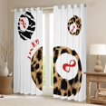 thumbnail image 2 of Homewish Teens Leopard Print Billiards Curtains Pack of 2 (42x84 Each),Sport Game Curtains Blackout,Red White Brown Bedroom Curtains,Lightweight Room Decor, 2 of 6