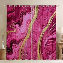 Homewish Chic Abstarct Ombre Blackout Curtains Set of 2 (52x84 Each), Pink Fashion Marble Window Curtains, Teens Kids Adult Men Women Curtains and Drapes, Living Room Curtains Decor