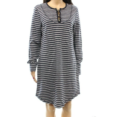 - Lauren Jeans Co. NEW Gray Womens Size Medium M Striped Sweater Dress