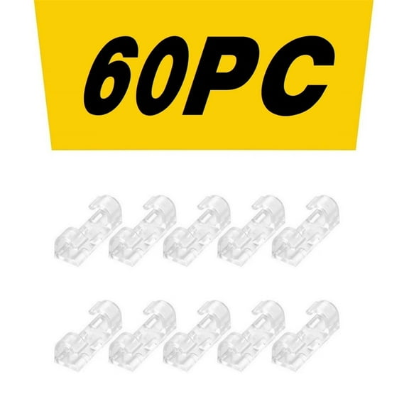 Fridja Transparent 60pc self-adhesive desktop cable organizer fixing clamp for Home