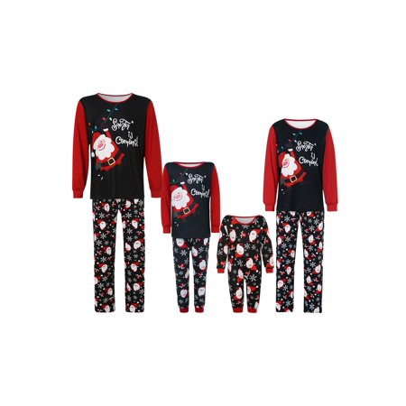 

Christmas Parent-child Matching Family Christmas Pajamas Casual Long Sleeve Santa Print Tops + Pants Set Sleepwear Nightwear Sets