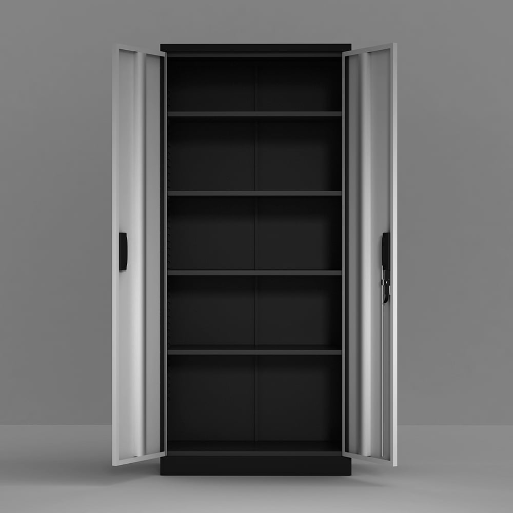 Kepooman 5 Shelf Metal Storage Cabinet with 4 Adjustable Shelves & Lockable Doors for Home Office, 31.5"L x 15.7"W x 70.9"H, Black Kepooman 5 Shelf Metal Storage Cabinet with 4 Adjustable Shelves & Lockable Doors for Home Office, 31.5"L x 15.7"W x 70.9"H, Black