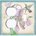 thumbnail image 4 of Metal Light Switch Plate Cover Antique Floral Hummingbird Home Sketch Teal FLW103, 4 of 13
