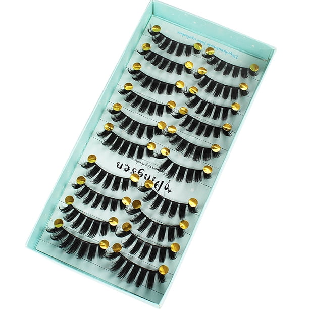 Ganfancp Pestañas 3D Pestañas Gruesas Pack de 10 Pares Fibra de Alta Calidad Rebajas Flash Deals 10 Pares de Pestañas