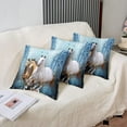 thumbnail image 4 of Horse Throw Pillow Covers 16"x16" Set of 2 Soft Galloping Horse Floral Blue Cushion Covers Pillow Cases for Couch Sofa Bedroom Car Reversible Cute Animal Decor Decorative Throw Pillowcases, 4 of 6