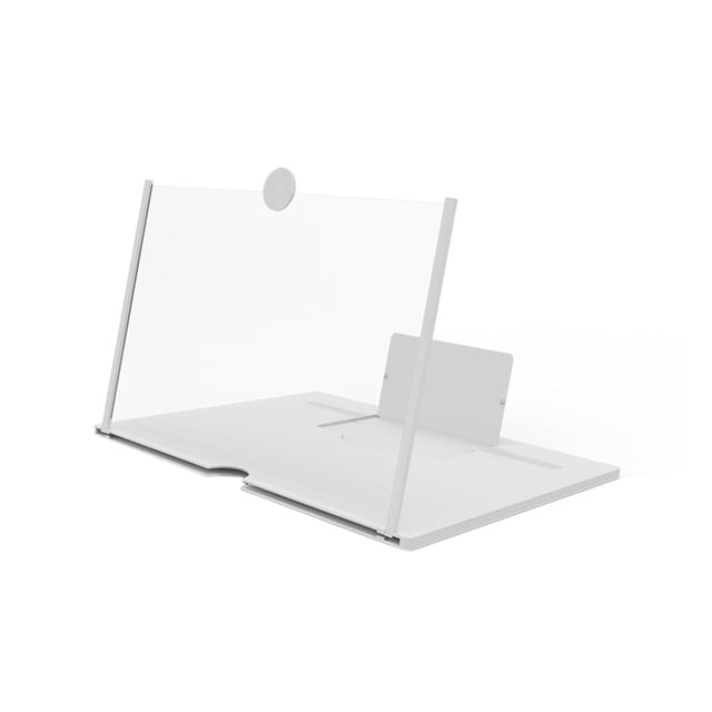 Matsuzay Lupa de pantalla de teléfono móvil 3D de 10/12 pulgadas, soporte de amplificador de vídeo HD con lupa de juego, soporte de escritorio plegable Teléfono y Comunicación Blanco 10 Zoll
