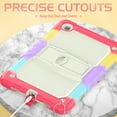 thumbnail image 4 of Allytechgroup Shockproof Case with Screen Protector for Samsung Galaxy Tab A7 10.4" 2020 SM-T500/T505/T507, Rugged Bumper Anti-Scratch Kickstand Shoulder Strap Kids Friendly Case Cover, Colorful Rose, 4 of 9
