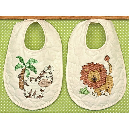 Kimba Baby Bibs Stamped Cross Stitch Kit, 9