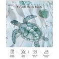 thumbnail image 7 of Teal Sea Turtle Bed Skirt California King Size 16" Drop Summer Shell Coral Watercolor Nautical Ruffled Wrap Around Bed Skirts Adjustable Elastic Bedskirt Dust Ruffle for California King Size Bed, 7 of 7