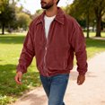 thumbnail image 4 of Men's Vintage Corduroy Casual Long-Sleeve Pocket Jacket, Red, M, 4 of 5