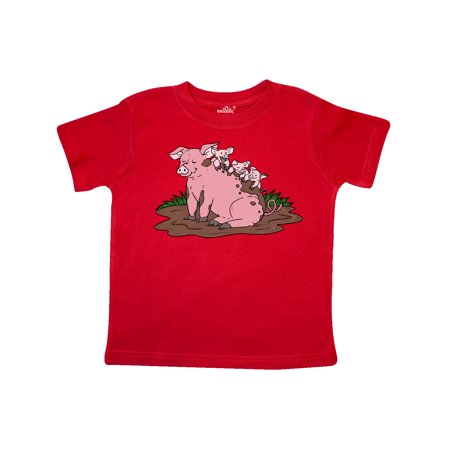 

Inktastic Cute Pig Family Playing in Mud Gift Toddler Boy or Toddler Girl T-Shirt